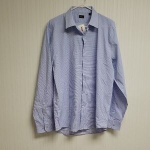 Daniel Hechter Paris Long Sleeve Blue White Shirt, men's XL. NWT (TJMaxx)